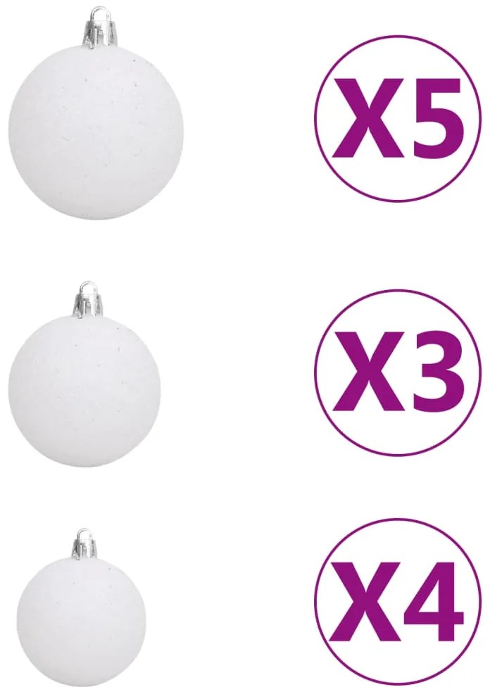 vidaXL Χριστουγ. Δέντρο Έλατο Nordmann LED/Μπάλες Πράσινο 120 εκ.