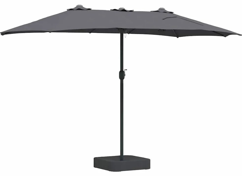 vidaXL Ομπρέλα Κήπου Ανθρακί 385 x 209 x 244 εκατοστά ύφασμα