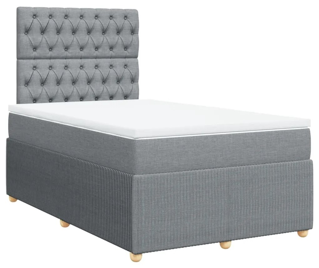 ΚΡΕΒΑΤΙ BOXSPRING ΜΕ ΣΤΡΩΜΑ ΑΝΟΙΧΤΟ ΓΚΡΙ 120X200 ΕΚ. ΥΦΑΣΜΑΤΙΝΟ 3292030