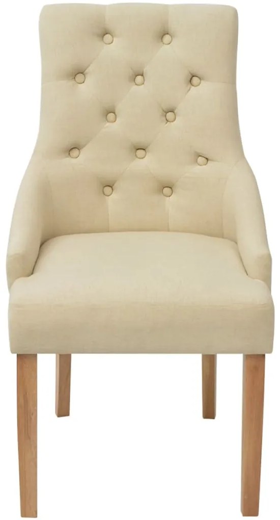 vidaXL Καρέκλες Τραπεζαρίας 6 τεμ. Κρεμ Υφασμάτινες