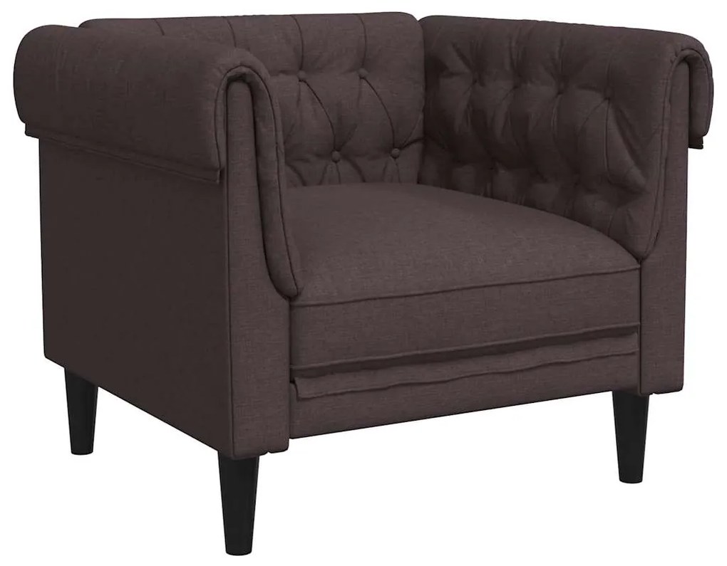 vidaXL Πολυθρόνα Chesterfield Σκούρο Καφέ Υφασμάτινη