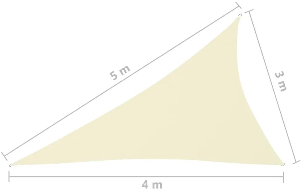 vidaXL Πανί Σκίασης Τρίγωνο Κρεμ 3 x 4 x 5 μ. από Ύφασμα Oxford