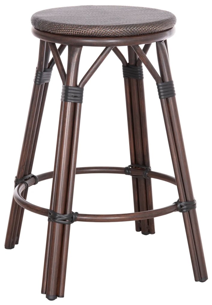 ΣΚΑΜΠΟ ΑΛΟΥΜΙΝΙΟΥ ΜΕΣ.ΥΨΟΥΣ CHINO HM6286.01 BAMBOO LOOK & TEXTILENE ΚΑΦΕ 43x43x65Υεκ (1 Τεμμάχια)