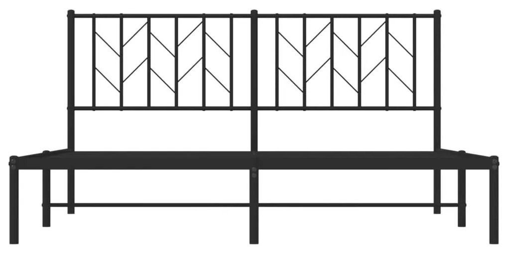 Πλαίσιο Κρεβατιού με Κεφαλάρι Μαύρο 160 x 200 εκ. Μεταλλικό - Μαύρο