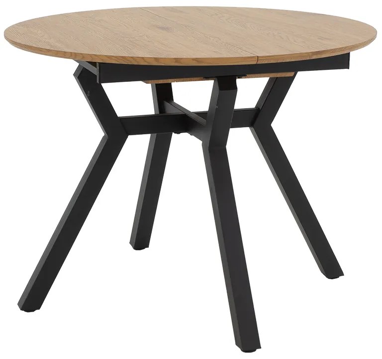 Tραπέζι Frances pakoworld επεκτεινόμενο MDF sonoma-μαύρο 100-140x100x75εκ - 235-000023 - 235-000023