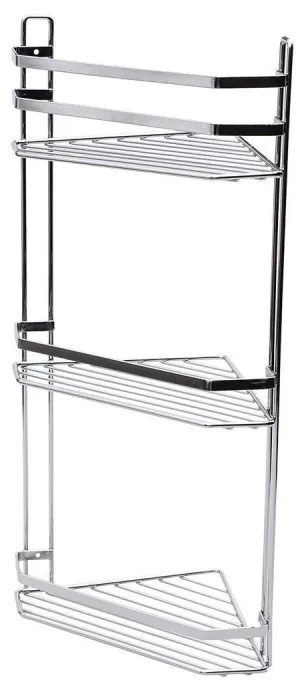 ESTIA ΕΤΑΖΕΡΑ ELEGANT ΜΕΤΑΛΛΙΚΗ ΓΩΝΙΑΚΗ 3 ΘΕΣΕΩΝ 54x28x18cm ΧΡΩΜΙΟΥ 02-6464