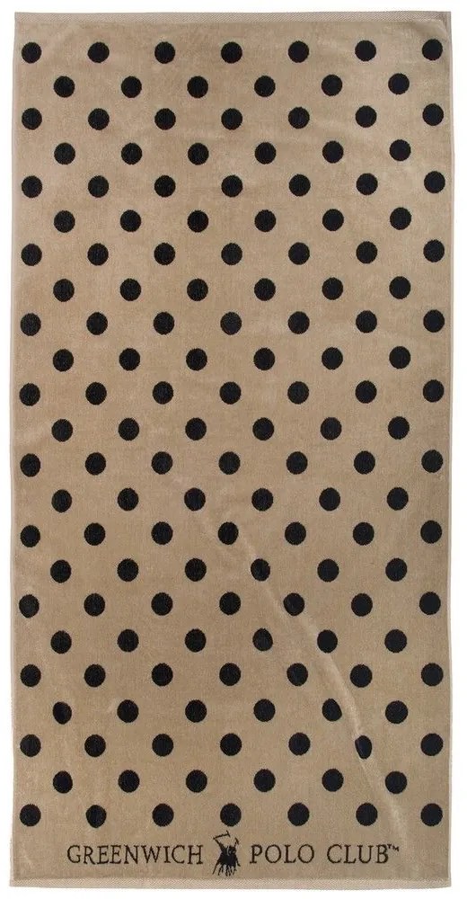 Πετσέτα Θαλάσσης 4071 Taupe-Black Greenwich Polo Club Θαλάσσης 90x170cm 100% Cotton