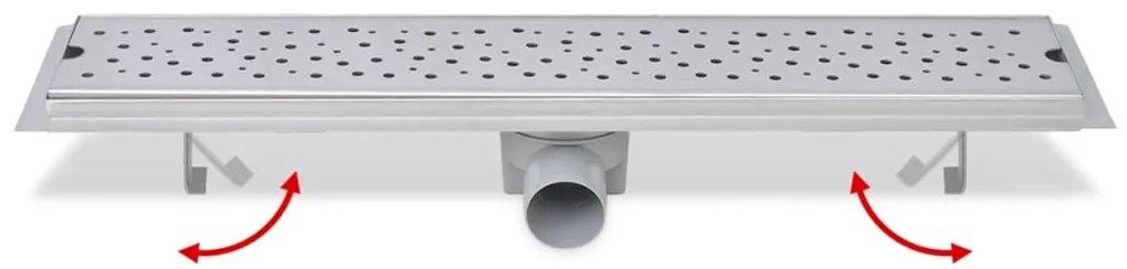 vidaXL Σιφόνι Ντουζιέρας Γραμμικό Φυσαλίδες 630x140 χιλ. Ανοξ. Ατσάλι