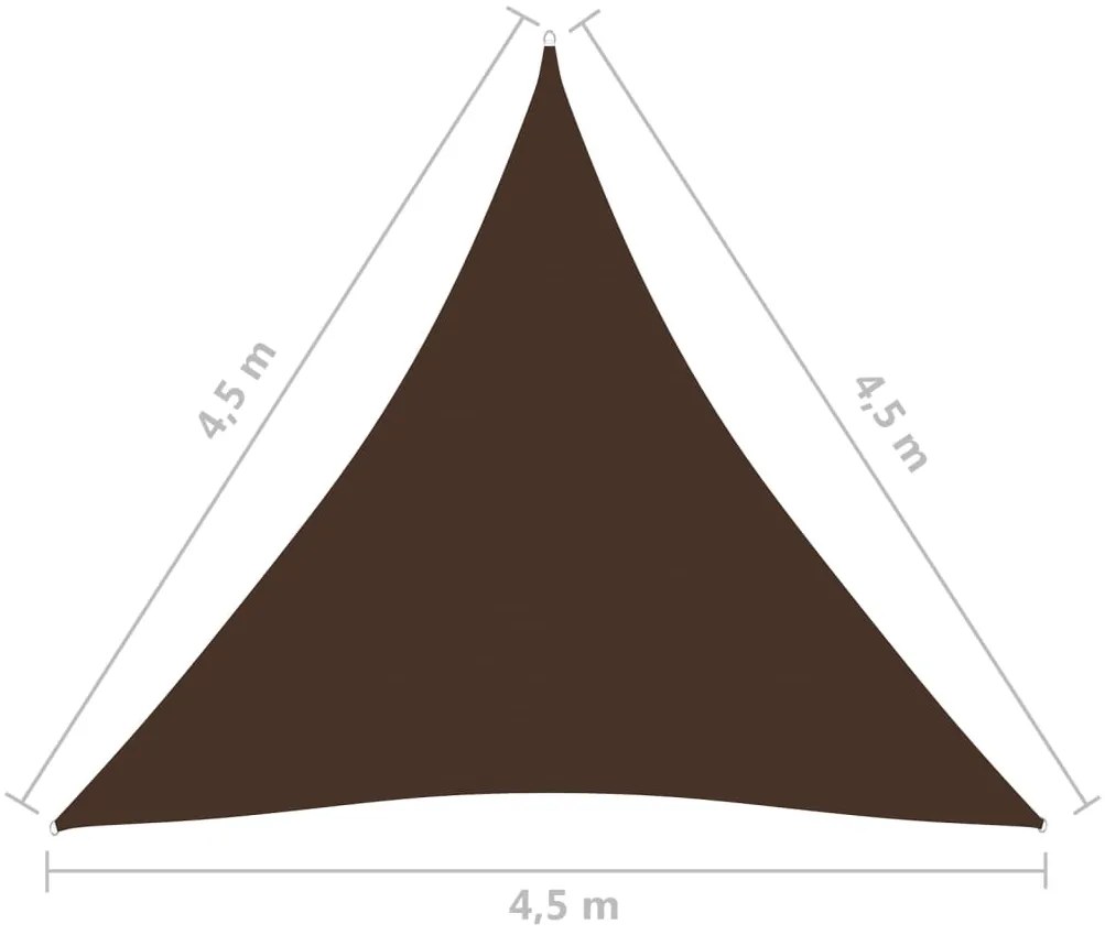 vidaXL Πανί Σκίασης Τρίγωνο Καφέ 4,5 x 4,5 x 4,5 μ. από Ύφασμα Oxford