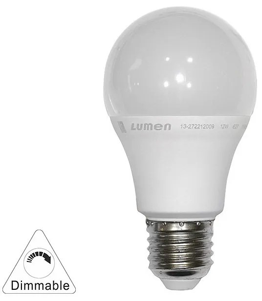 Adeleq Led Λάμπα Αχλάδι Ε27 12W 230V Ντιμαριζόμενο Θερμό 3000Κ 13-272212009