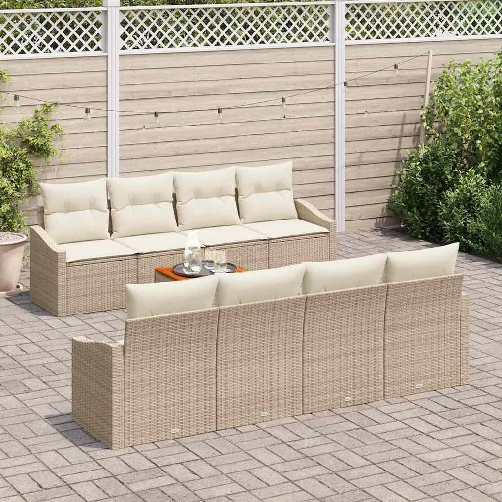 vidaXL Σετ Καναπέ Κήπου 7 pcs Beige, λευκό