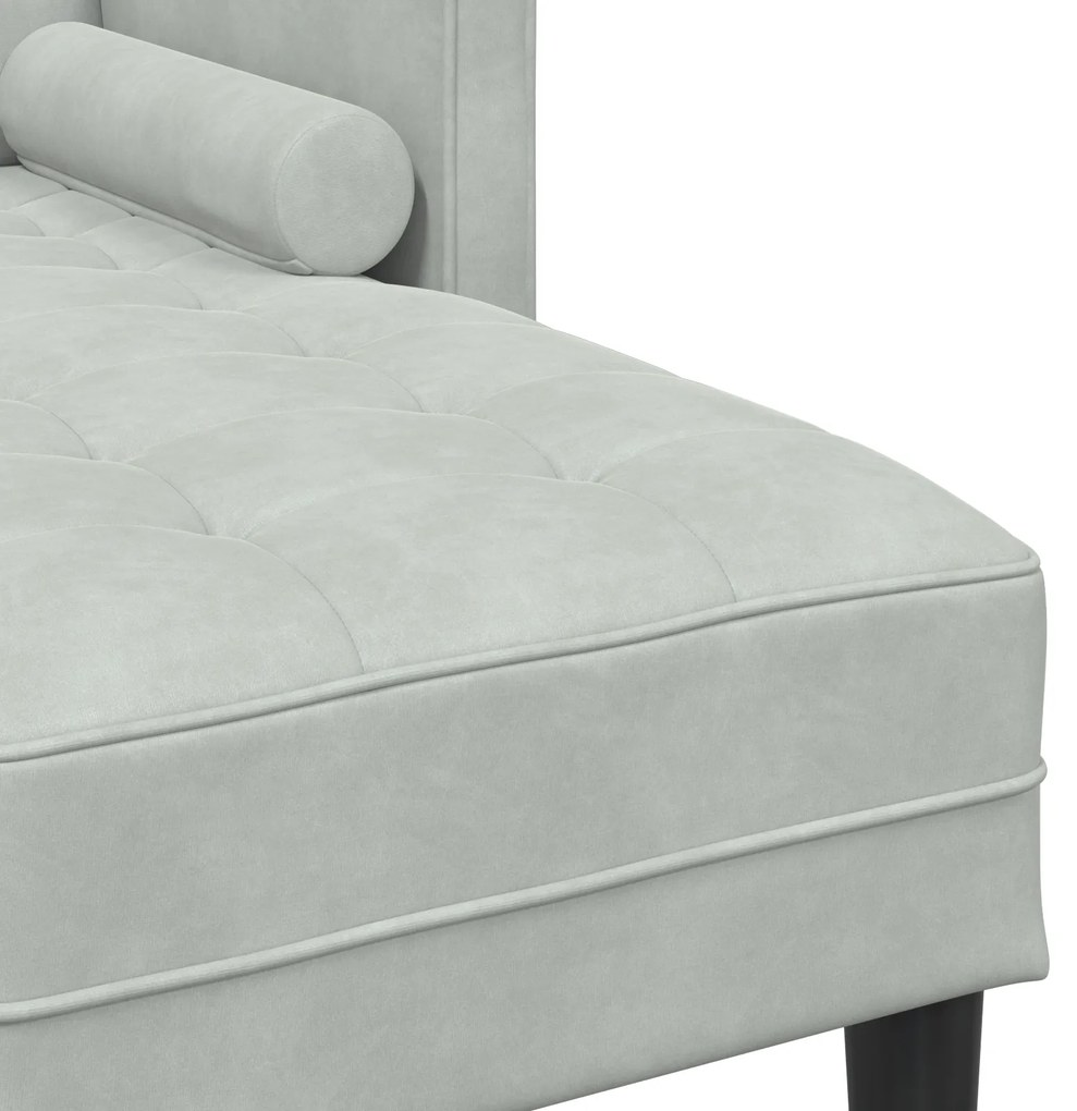 vidaXL Καναπές 3 Θέσεων με Chaise L-σχήματος Ανοιχτό Γκρι 160 εκ Βελούδο