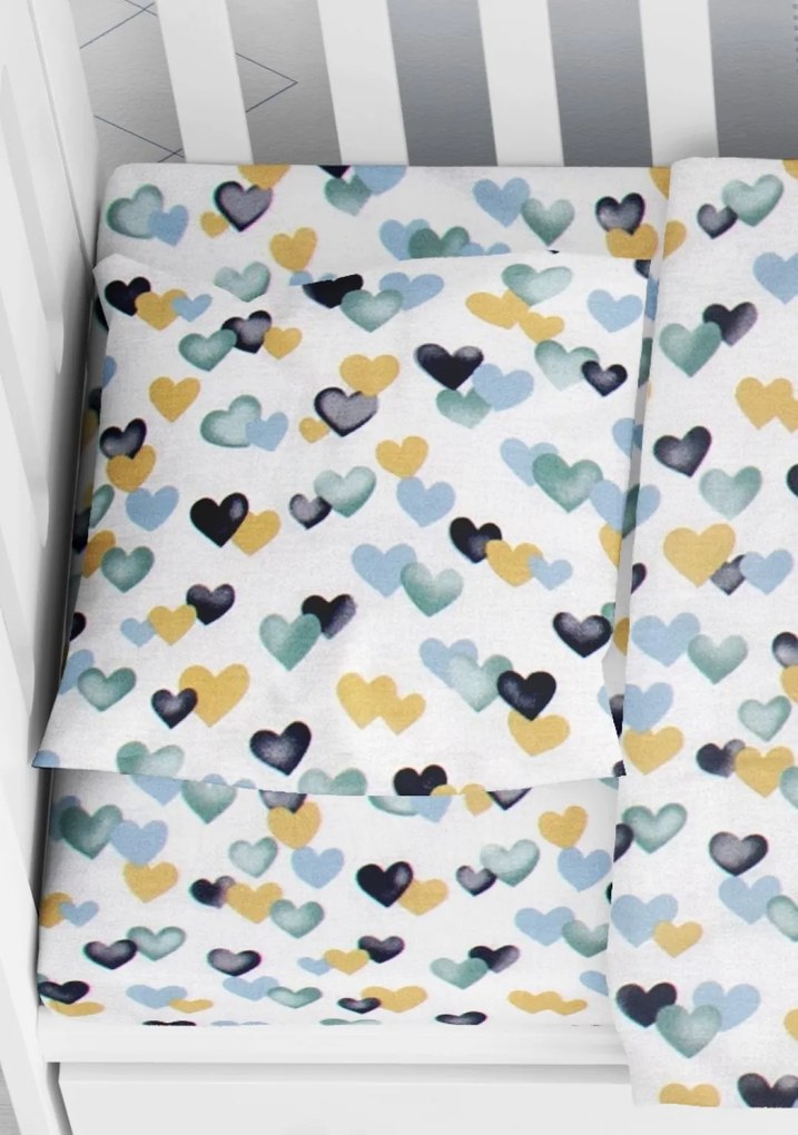 DIMcol ΜΑΞΙΛΑΡΟΘΗΚΗ ΕΜΠΡΙΜΕ ΒΡΕΦ Cotton 100% 35Χ45 Hearts 11 Grey-Green 1915817707801188