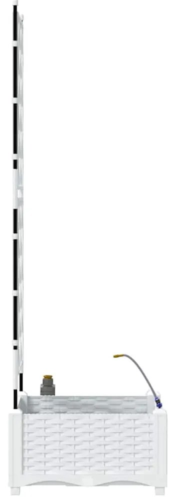 vidaXL Γλάστρες Κήπου 1 τεμ Καφασωτό Λευκό 40 x 40 x 126 cm Πλαστικό