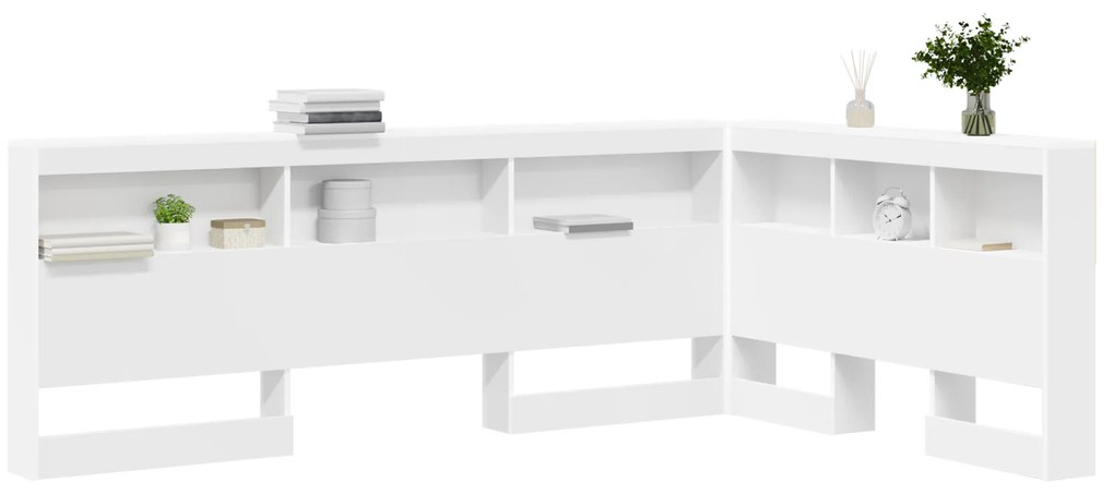 vidaXL Κεφαλάρι Αποθήκης με ράφι Λευκό 120 cm Επεξεργασμένο ξύλο