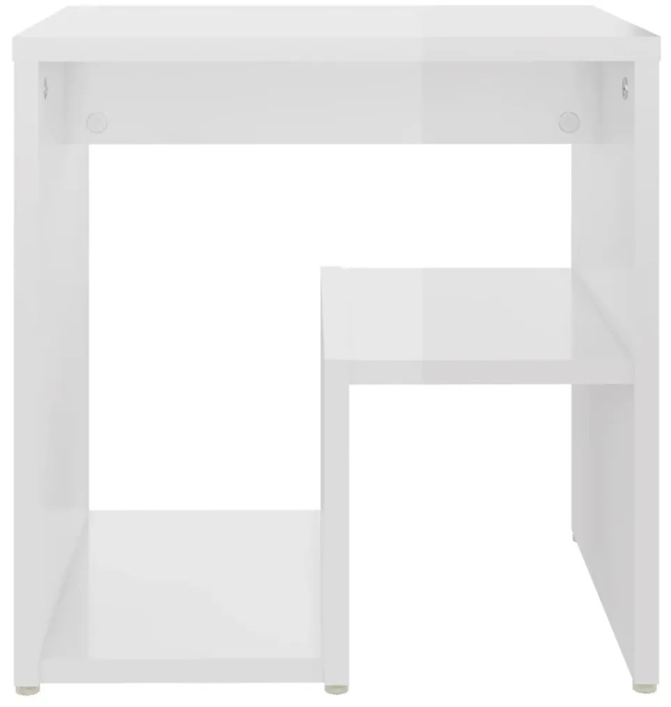 vidaXL Κομοδίνο Γυαλιστερό Λευκό 40 x 30 x 40 εκ. από Επεξ. Ξύλο