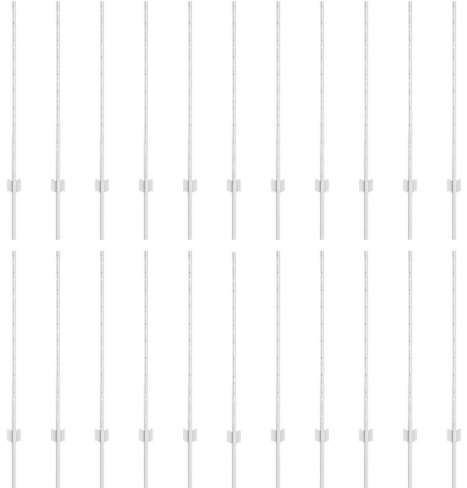 vidaXL Πό posts φράχτη 44 pcs Ασημί Γαλβανισμένο ατσάλι