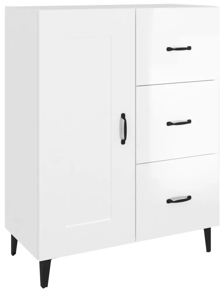 vidaXL Ντουλάπι Γυαλιστερό Λευκό 69,5x34x90 εκ. Επεξεργασμένο Ξύλο