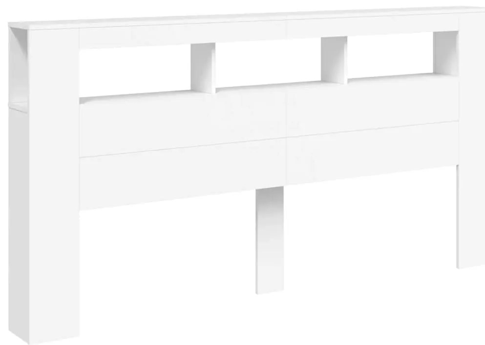 vidaXL Κεφαλάρι Κρεβατιού με LED Λευκό 200x18,5x103,5 εκ Επεξεργ. Ξύλο