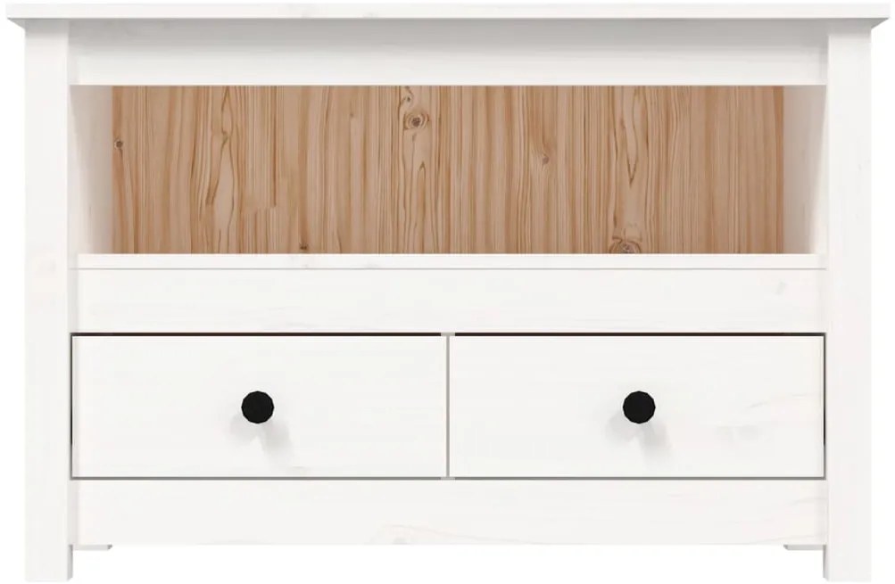 vidaXL Έπιπλο Τηλεόρασης Λευκό 79 x 35 x 52 εκ. από Μασίφ Ξύλο Πεύκου