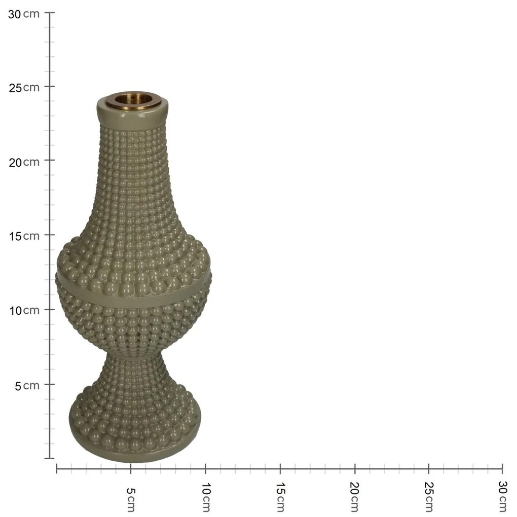 Κηροπήγιο Χάντρες Πράσινο Polyresin 10x10x23.3cm - 05153595