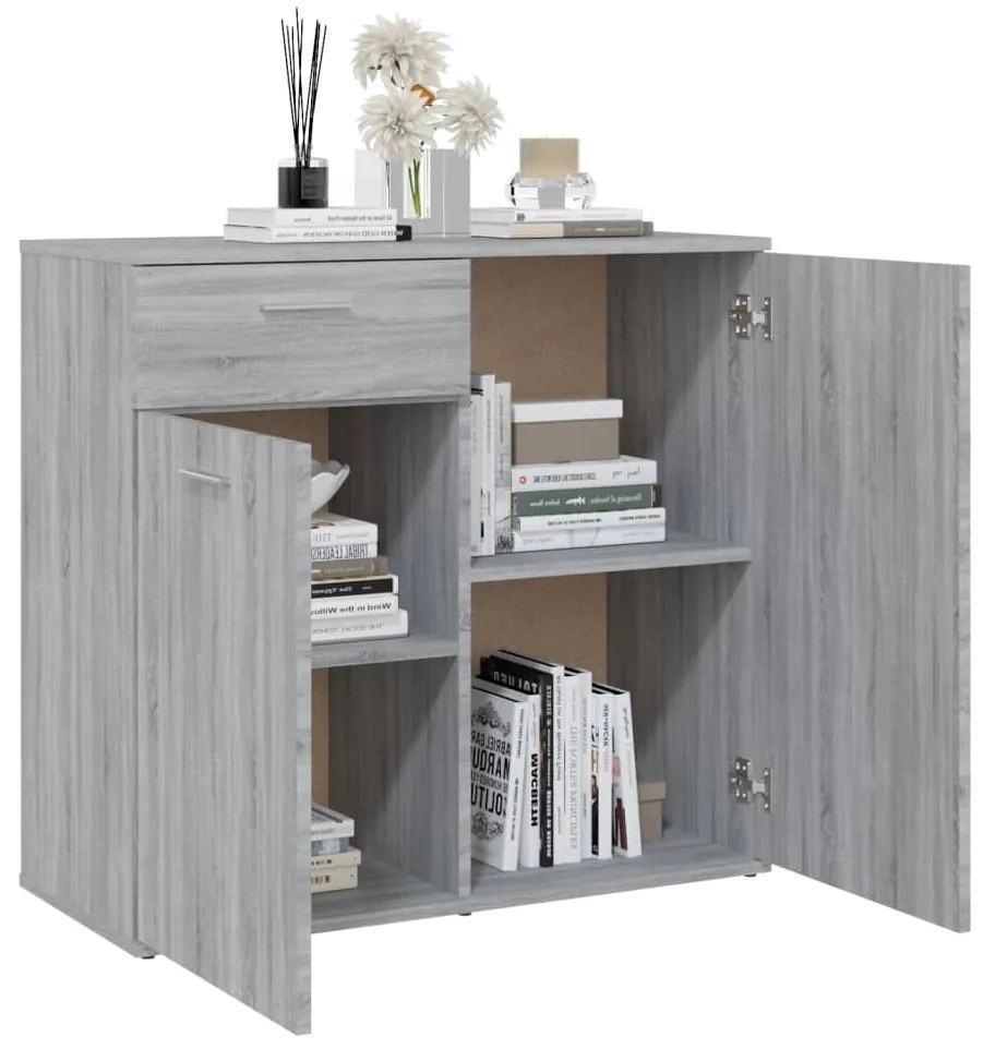 vidaXL Ντουλάπι Γκρι Sonoma 80 x 36 x 75 εκ. από Επεξεργασμένο Ξύλο