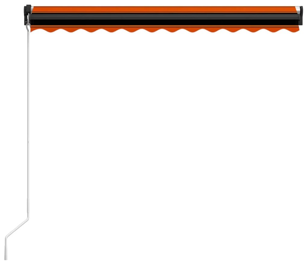 vidaXL Τέντα Συρόμενη Χειροκίνητη Πορτοκαλί / Καφέ 350 x 250 εκ.