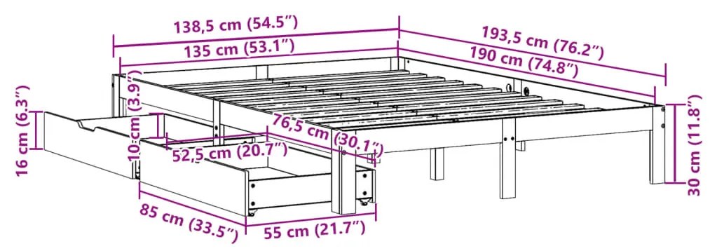 ΣΚΕΛΕΤΟΣ ΚΡΕΒ. ΧΩΡΙΣ ΣΥΡΤΑΡΙΑ ΚΑΦΕ ΚΕΡΙΟΥ 135X190 ΕΚ. 3301961