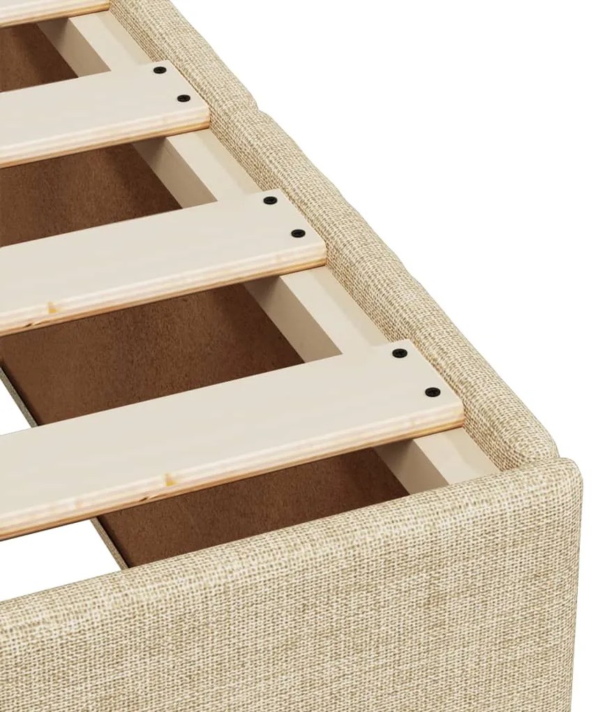 vidaXL Πλαίσιο κρεβατιού χωρίς στρώμα Κρέμα 80x200 cm Ύφασμα