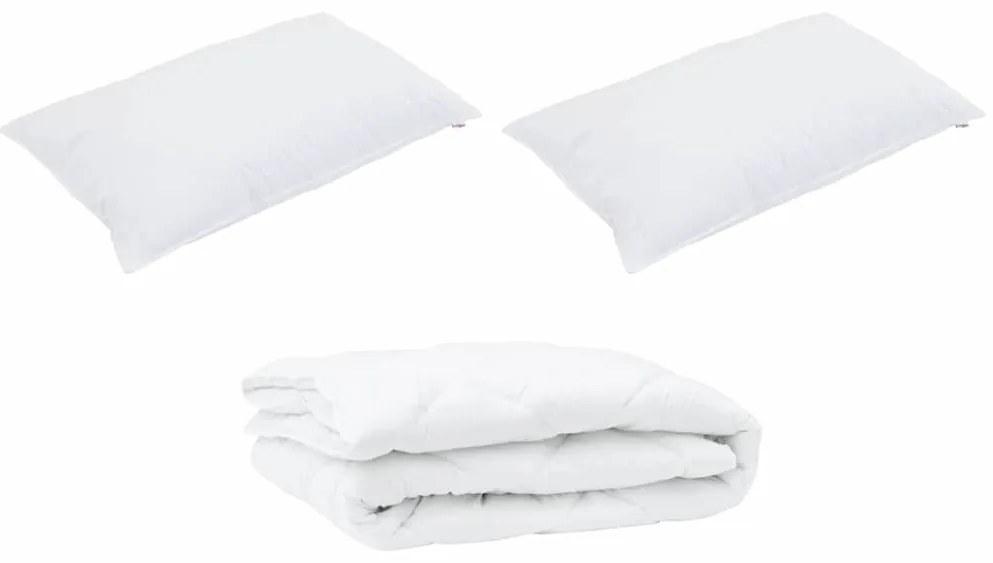 vidaXL Σετ Κουβέρτας με μαξιλάρι 3 pcs Λευκό 200 x 200 cm Μικροΐνες