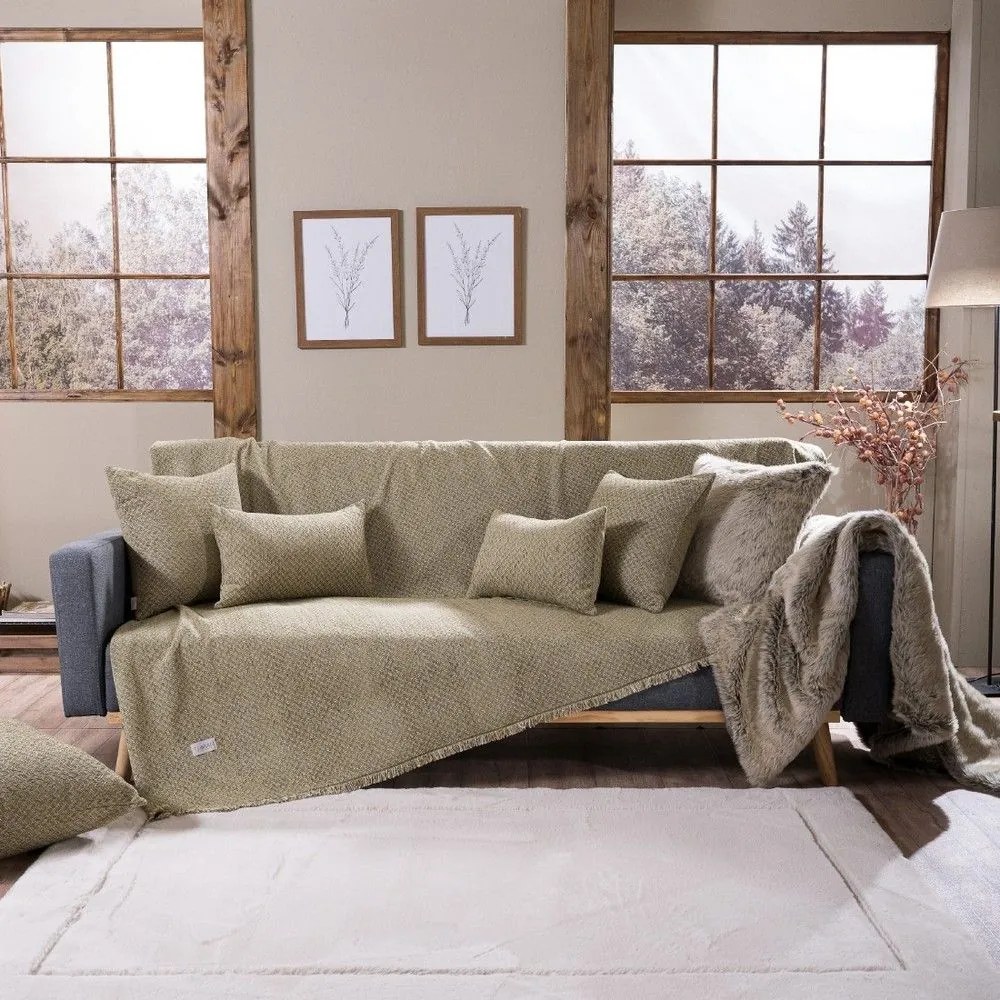Ριχτάρι Kingston 15 Olive Teoran Two-seater 180x250cm Βαμβάκι-Ακρυλικό