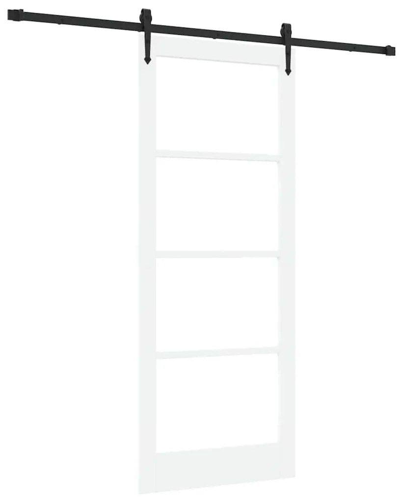 vidaXL Συρόμενη Πόρτα Χειροκίνητος Λευκό 86 x 211 cm Ξύλο και μέταλλο