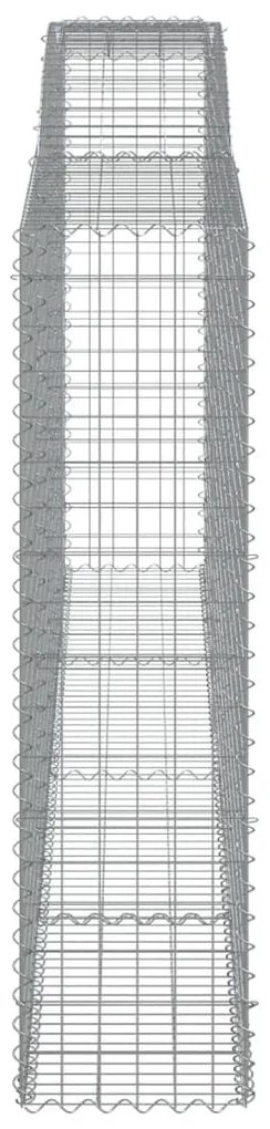 Συρματοκιβώτια Τοξωτά 2 τεμ. 400x50x180/200 εκ. Γαλβαν. Ατσάλι - Ασήμι