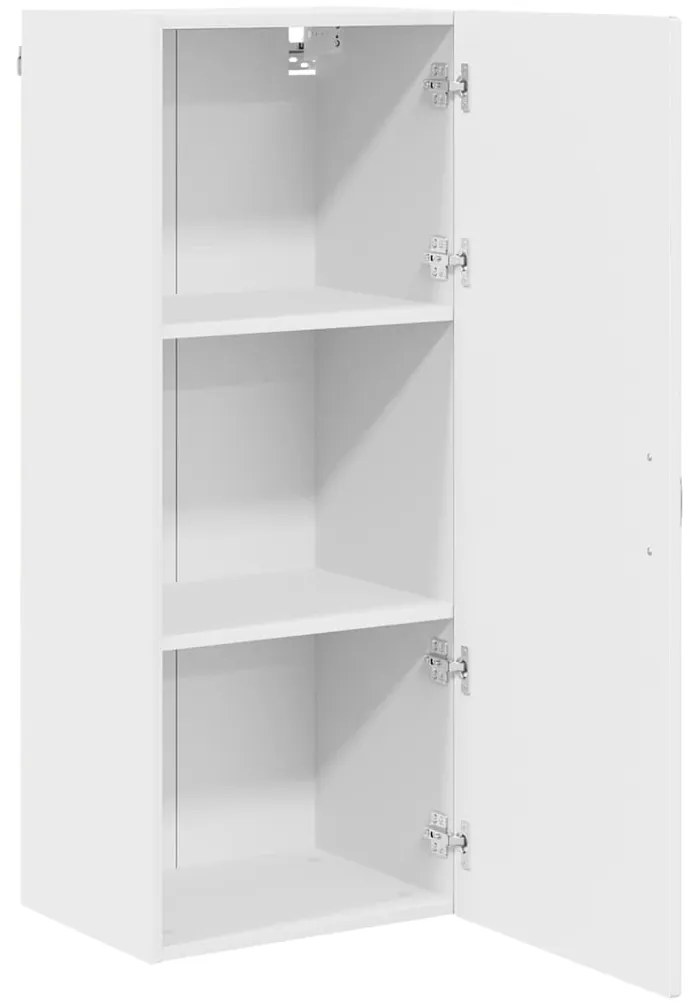 vidaXL Κρεμαστό ντουλάπι κουζίνας με ράφι Υψηλής γυαλάδας λευκό