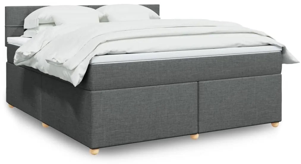 ΚΡΕΒΑΤΙ BOXSPRING ΜΕ ΣΤΡΩΜΑ ΣΚΟΥΡΟ ΓΚΡΙ 180X200 ΕΚ ΥΦΑΣΜΑΤΙΝ 3289060