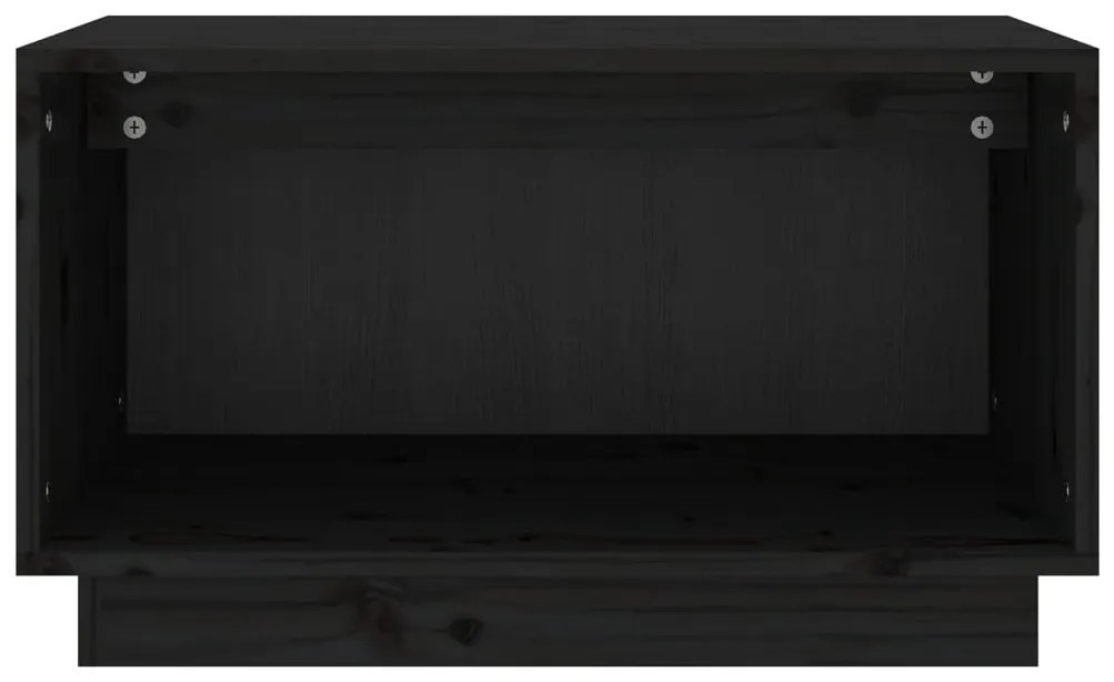 vidaXL Έπιπλο Τηλεόρασης Μαύρο 60 x 35 x 35 εκ. από Μασίφ Ξύλο Πεύκου