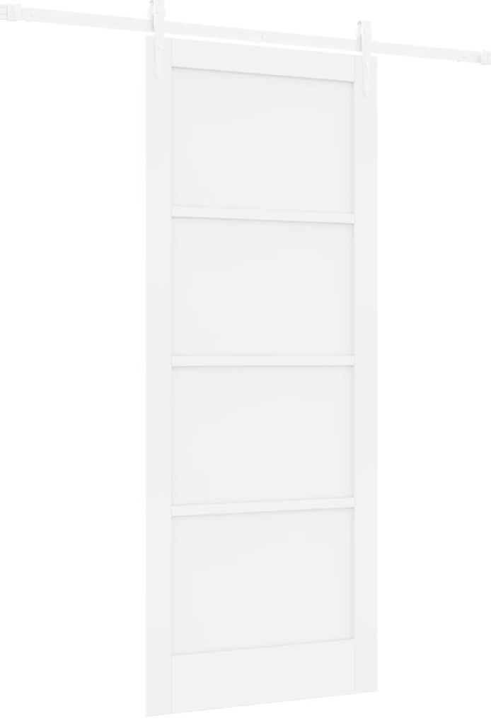 vidaXL Συρόμενη Πόρτα με Σετ Υλικών Λευκή 86x211 cm Στερεό Ξύλο Πεύκου