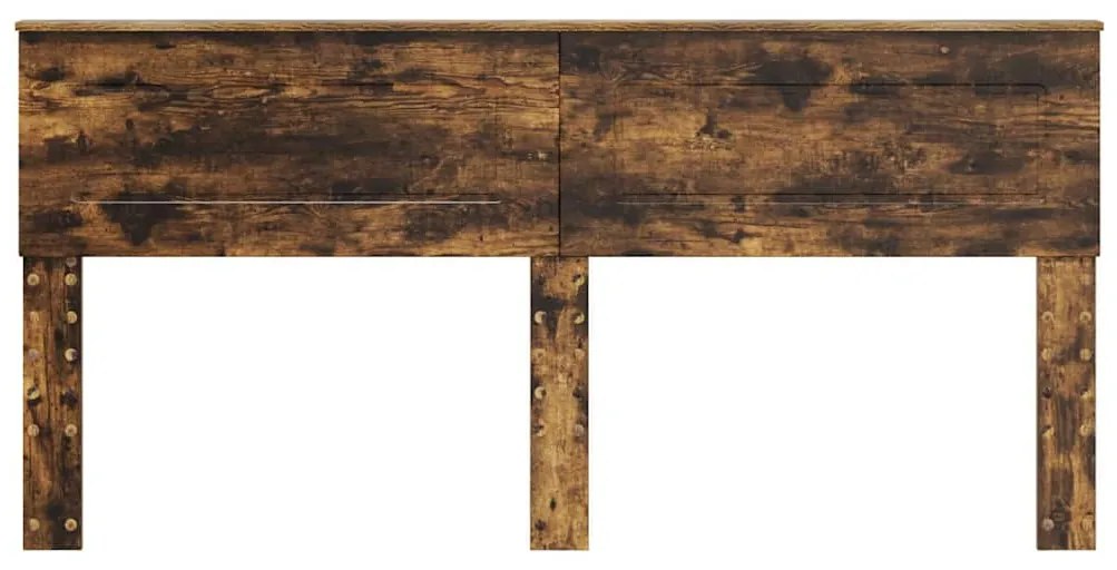 vidaXL Κεφαλάρι με κεφαλάρι Καπνιστό Δρύς 180 cm Επεξεργασμένο ξύλο