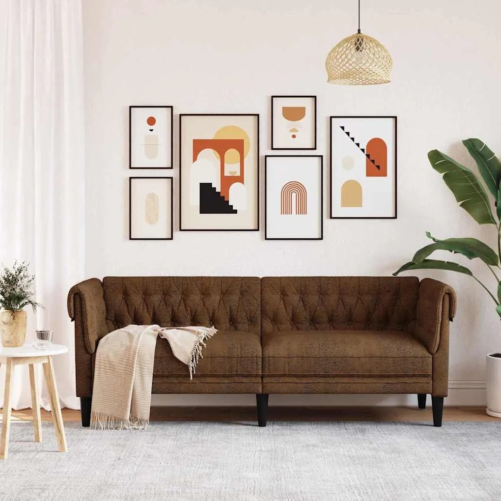 vidaXL Καναπές Chesterfield Άλλο Καφέ 201.5 x 74.5 x 74.5 εκατοστά