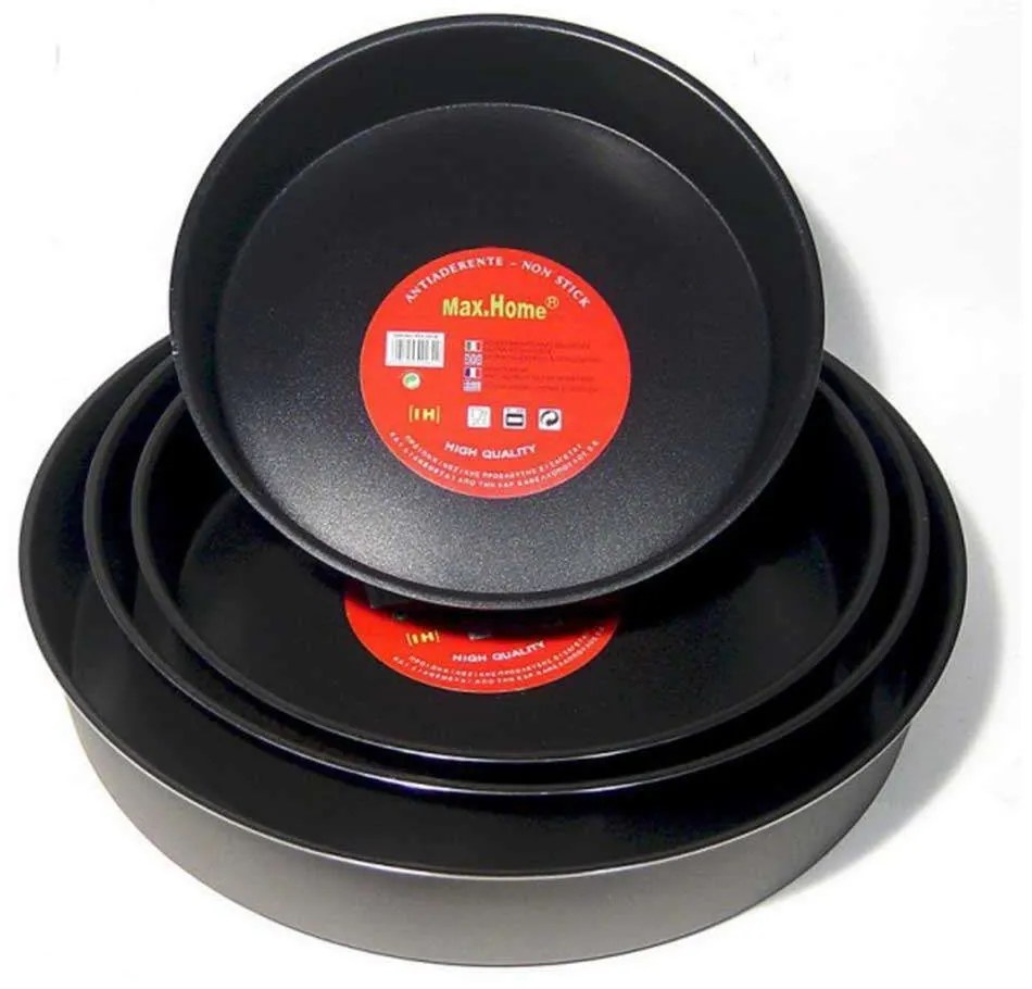 Ταψί Αντικολλητικό Στρογγυλό XR00400540 40x7.5cm Αλουμινίου Black-Grey Max Home Aluminium