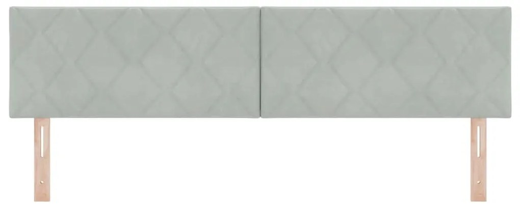 vidaXL LED Κεφαλάρι με φώτα λωρίδας LED Ανοιχτό γκρι 180 cm Βελούδο