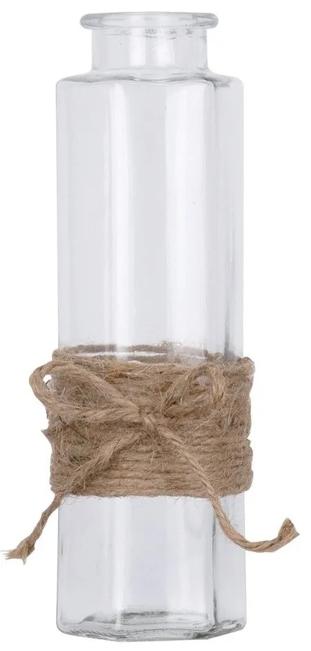 Βάζο Διακοσμητικό Με Σχοινί Lucy 35618 Φ5,8x19,6cm Clear GloboStar Glass