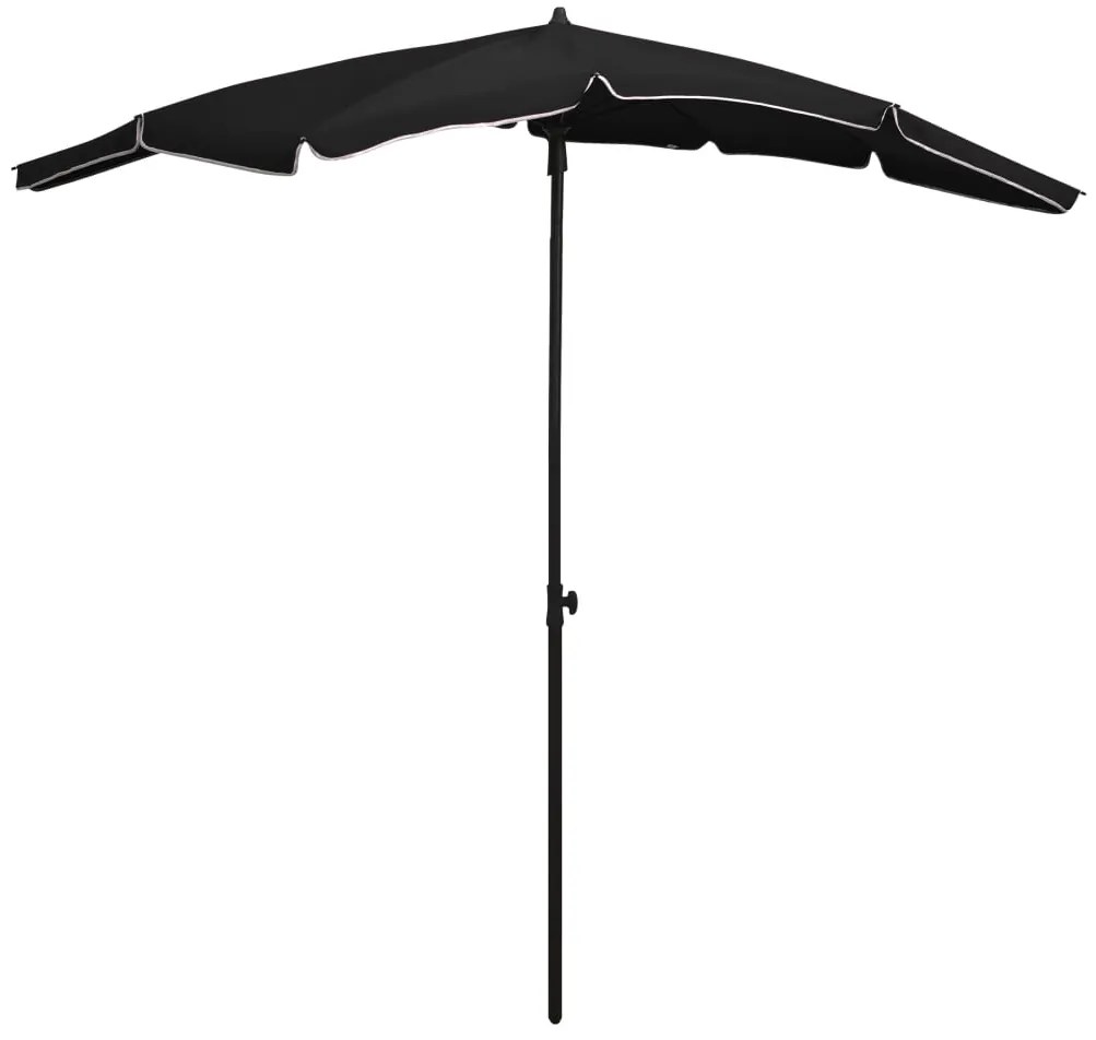 vidaXL Ομπρέλα Κήπου με Ιστό Μαύρη 200 x 130 εκ.