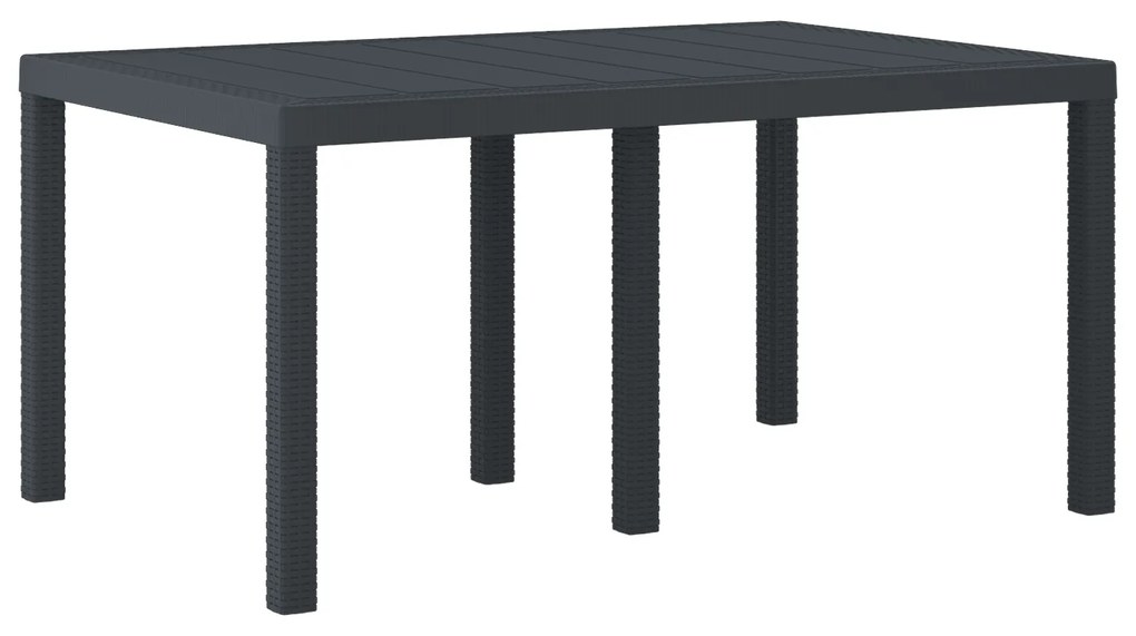 vidaXL Τραπέζι Κήπου Ανθρακί 150x100x73 εκ. Πολυ Ράτταν