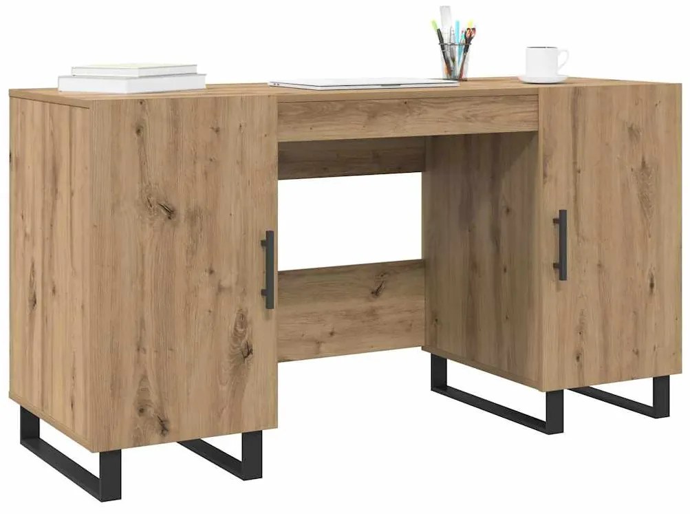 vidaXL Γραφείο artisan δρυς 140 x 50 x 75 εκ. Επεξεργασμένο ξύλο