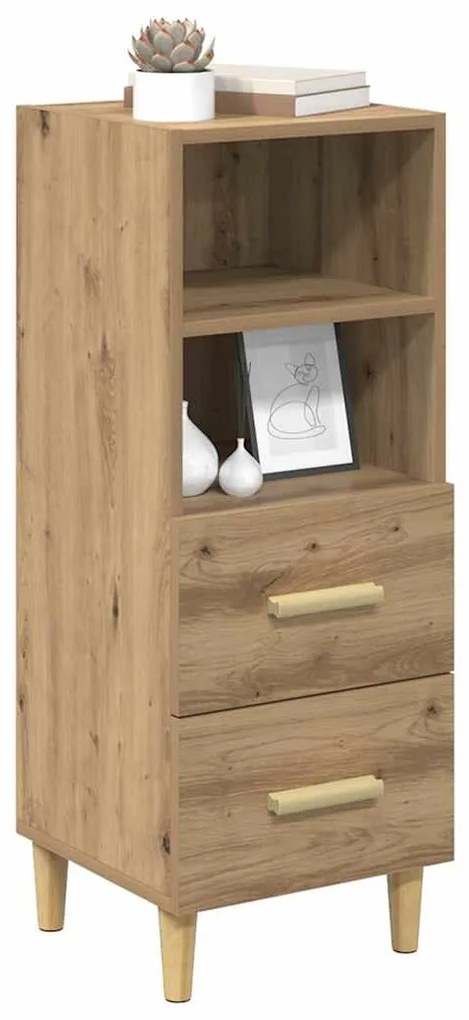 vidaXL Πλαϊνό γραφείο με συρτάρι artisan δρυς 34 x 34.5 x 90 εκ