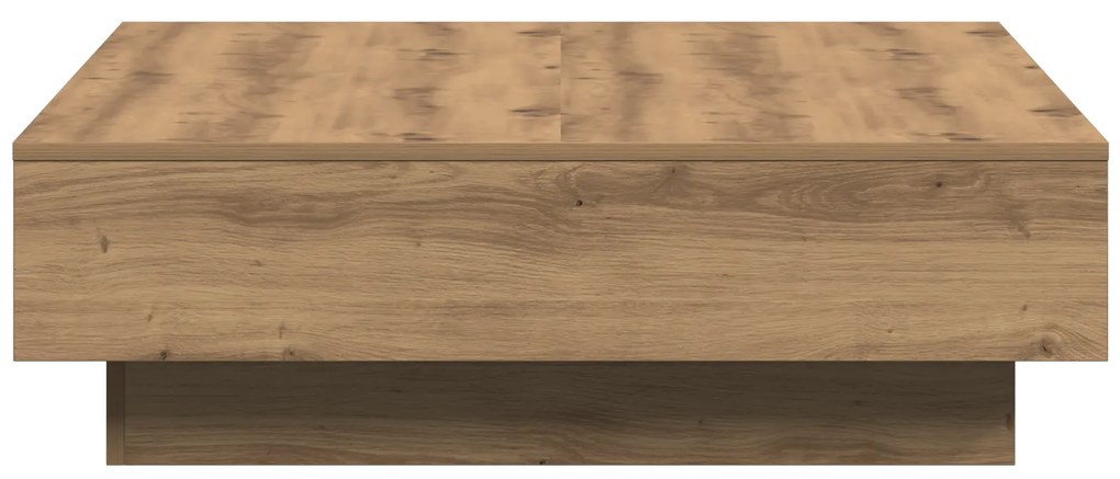 vidaXL Τραπέζι Καφέ Μασίφ Δρυς Λούστρο, MDF 90 x 90 x 28 εκ. Αποθήκευση