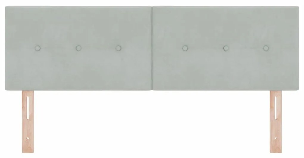 vidaXL Κεφαλάρι με φώτα λωρίδας LED Ανοιχτό γκρι 80 cm Βελούδο