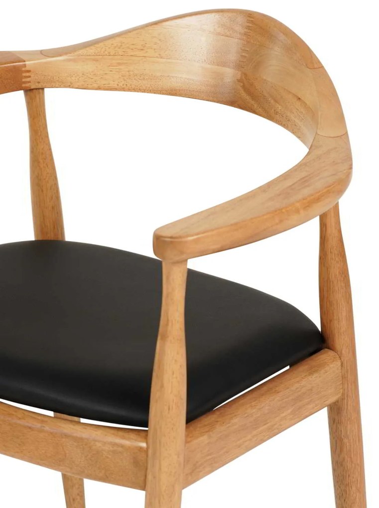 ΠΟΛΥΘΡΟΝΑ ΤΡΑΠΕΖΑΡΙΑΣ ADOR HM9948.01 RUBBERWOOD ΣΕ ΟΑΚ ΚΑΙ ΜΑΥΡΟ PU 62x54x76,5Υεκ