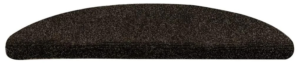 vidaXL Πατάκια Σκαλιών Αυτοκόλλητα 30 τεμ. Σκούρο Καφέ Ημίκυκλα 56x17x3 εκ.